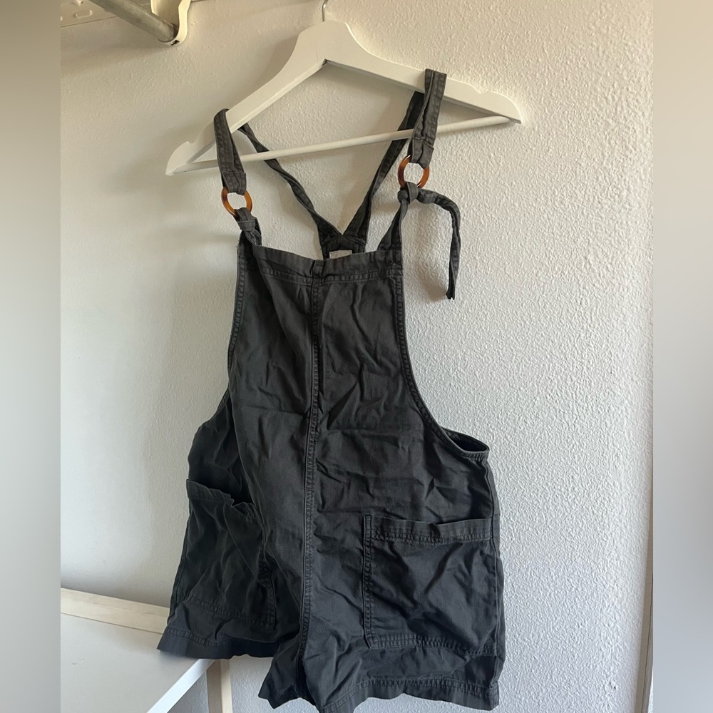 aerie Black Utility Short Overalls